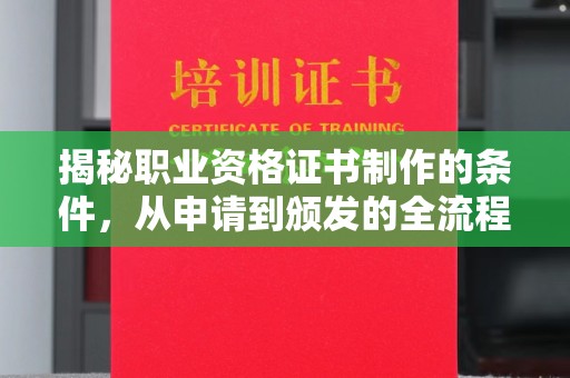 龙井揭秘职业资格证书制作的条件，从申请到颁发的全流程解析